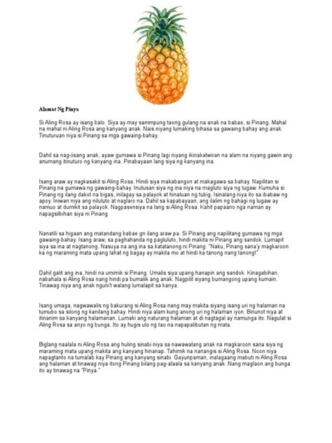 alamat ng pinya story.